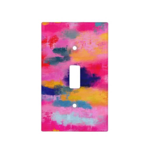 Joyful Vibrant Abstract Pink Light Switch Cover