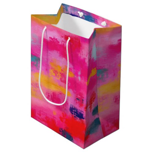Joyful Vibrant Abstract Pink Medium Gift Bag