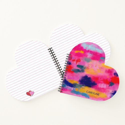 Joyful Vibrant Abstract Pink Notebook