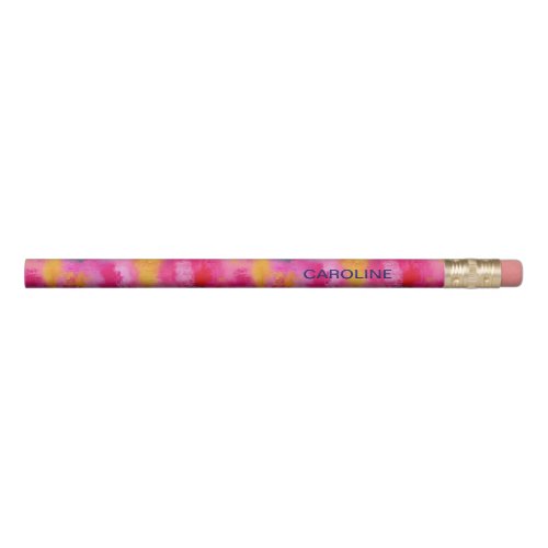 Joyful Vibrant Abstract Pink Personalized Pencil