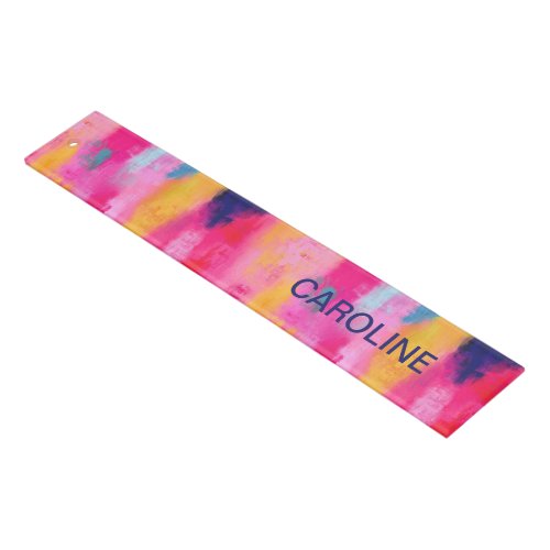 Joyful Vibrant Abstract Pink Personalized Ruler