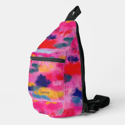 Joyful Vibrant Abstract Pink Sling Bag