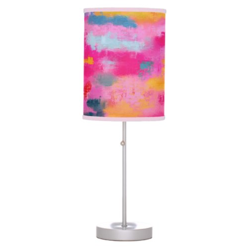 Joyful Vibrant Abstract Pink Table Lamp