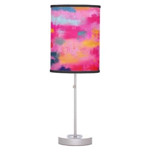 Joyful Vibrant Abstract Pink Table Lamp