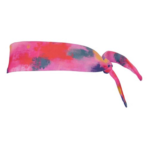 Joyful Vibrant Abstract Pink  Tie Headband