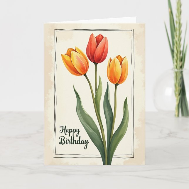 Joyful Vibrant Floral Card (Front)