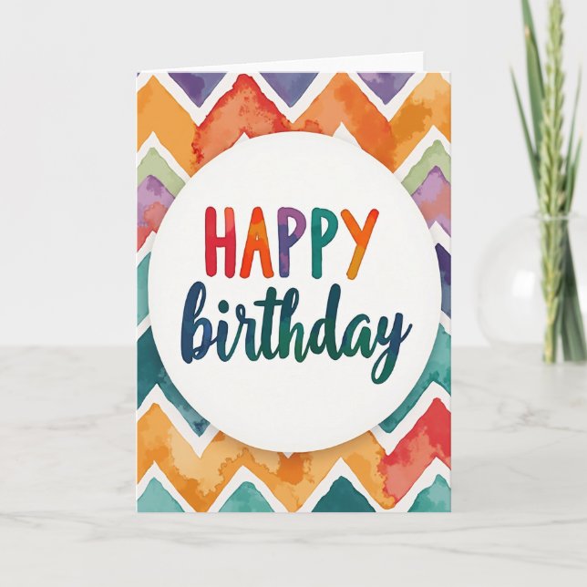 Joyful Vibrant Script Birthday Card (Front)