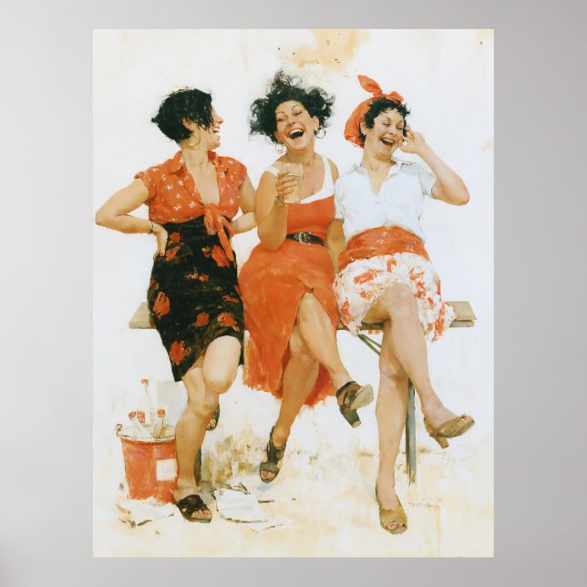 Joyful Vintage Summer Friends Poster (Front)