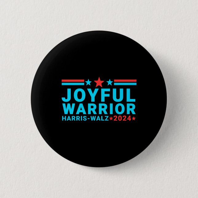 Joyful Warrior Kamala Harris Tim Walz Waltz 2024  Button (Front)