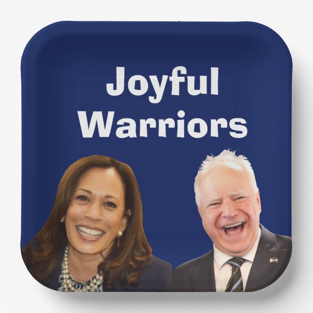 Joyful Warriors Harris and Walz Paper Plates (Front)