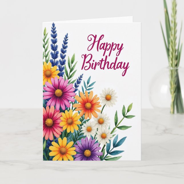 Joyful Watercolor Floral Card (Front)