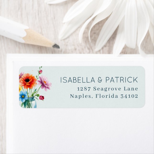 Joyful Watercolor Floral Jar Label (Insitu)