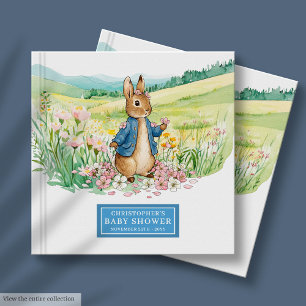 Joyful Watercolor Rabbit Baby Shower Guest Book