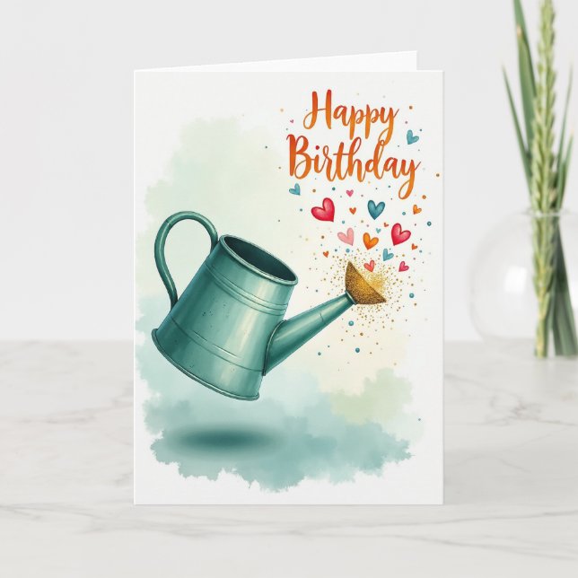 Joyful Watering Can Card (Front)