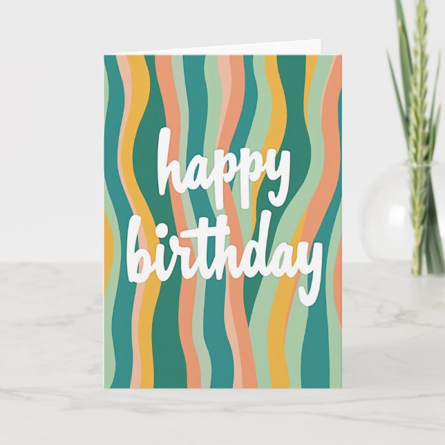 Joyful Wavy Birthday Card (Front)