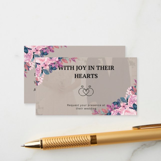 Joyful wedding invitation card (Front/Back In Situ)