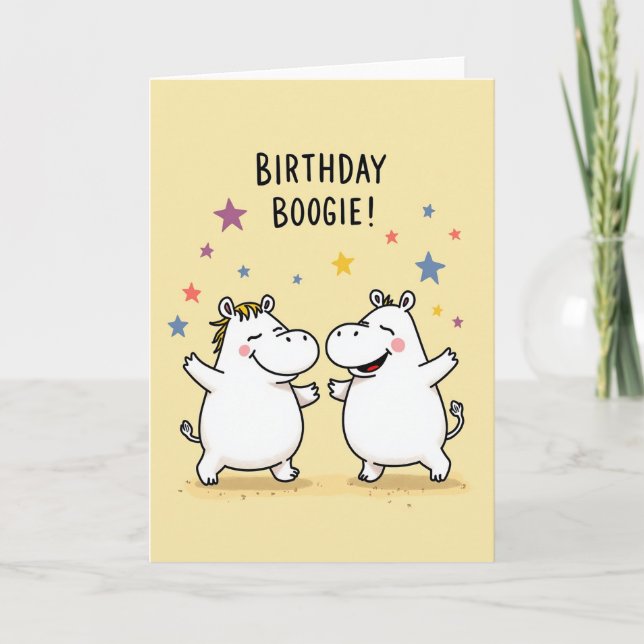 Joyful Whimsical Animals Birthday Card (Front)