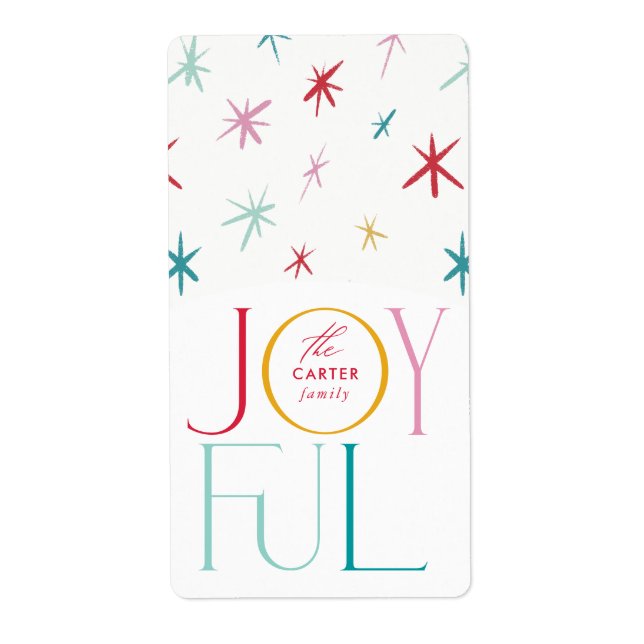 JOYFUL whimsical star modern colorful personalized Label (Front)