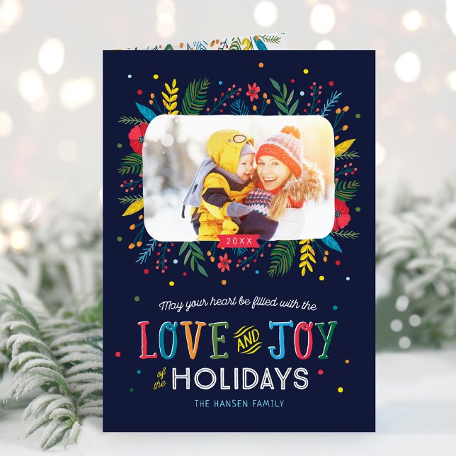 Joyful Whimsy Folded Holiday Photo Greeting Card (Creator Uploaded)