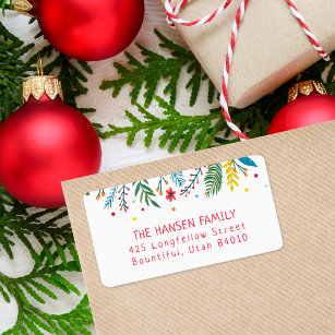 Joyful Whimsy Holiday Return Address Labels