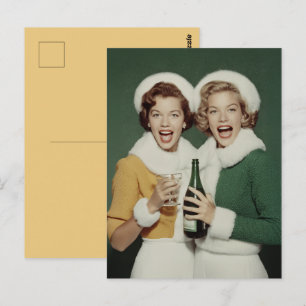 Joyful Winter Champagne Celebration Postcard