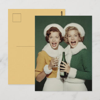 Joyful Winter Champagne Celebration Postcard