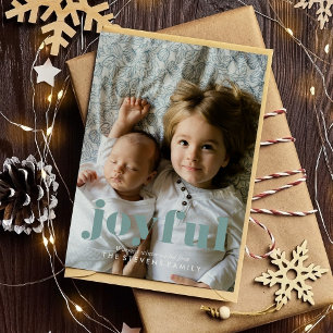 "Joyful" Winter Pinecones Holiday Cards