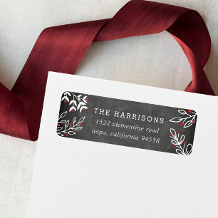 Joyful Wish Chalkboard Holiday Return Address Label