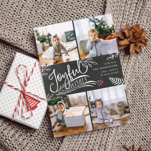 Joyful Wish  Christmas Photo Collage Card