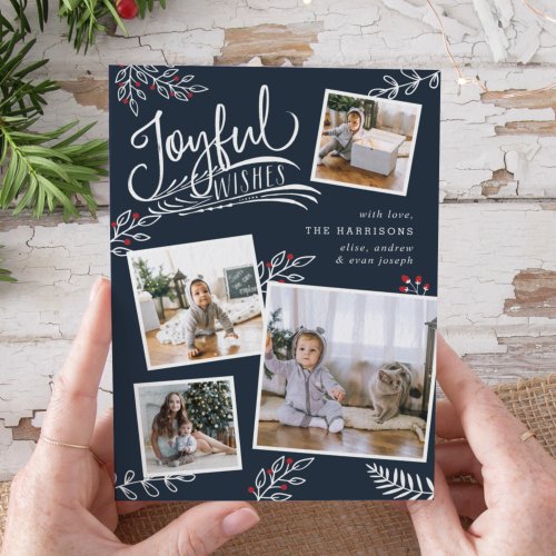 Joyful Wish  Christmas Photo Collage Card