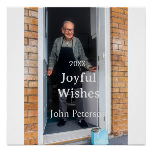 Joyful wishes add name photo man holidays year sim poster