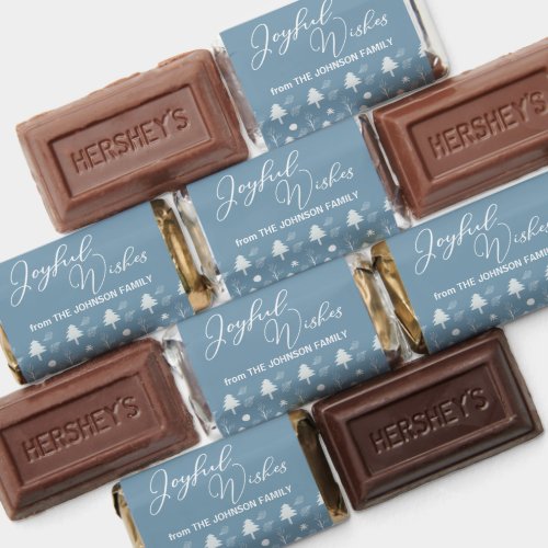 Joyful Wishes Chic Blue Trees Christmas Party Hersheys Miniatures