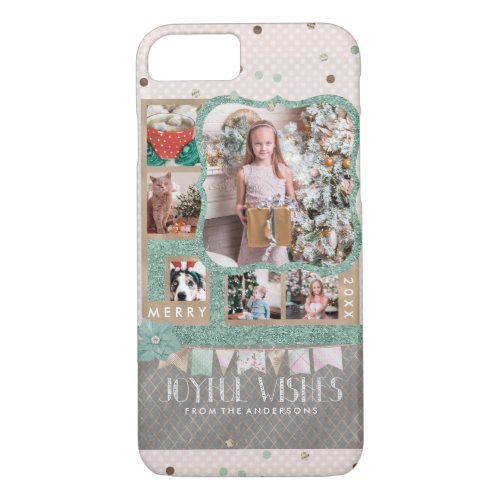 Joyful Wishes Christmas 6 Custom Photo Collage iPhone 87 Case