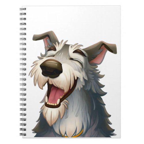 Joyful Wolfhound Portrait A happy hound Notebook