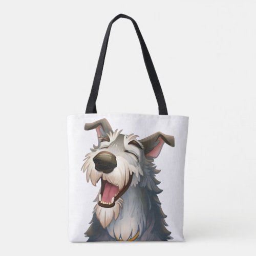 Joyful Wolfhound Portrait A happy hound Tote Bag