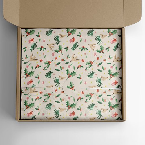 Joyful Woodland Bird Christmas Tissue Paper