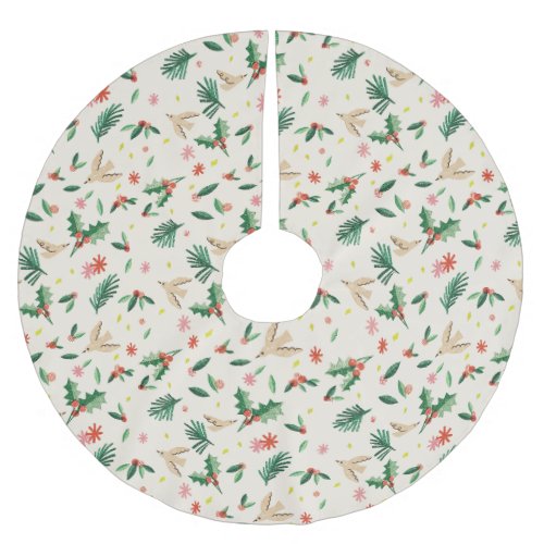 Joyful Woodland Bird Christmas Tree Skirt