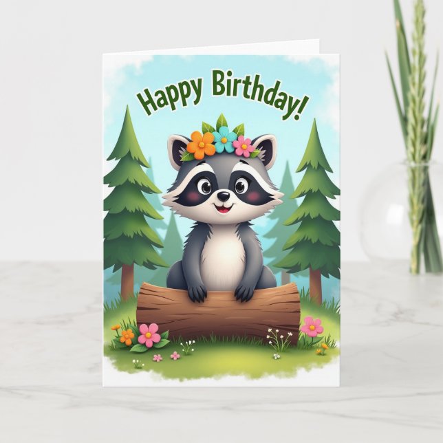 Joyful Woodland Creature Card (Front)
