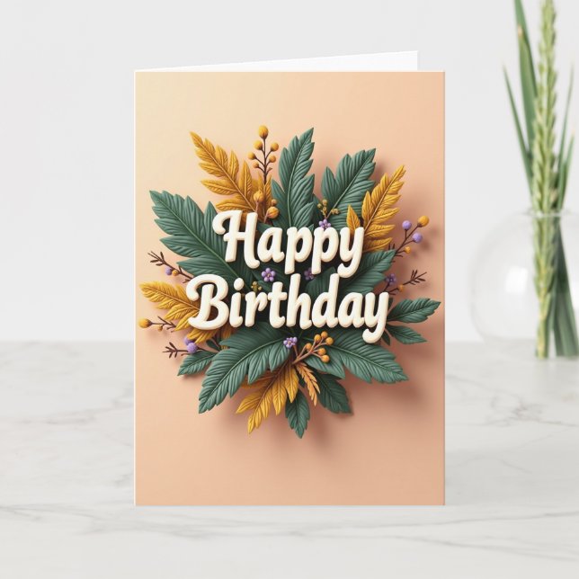 Joyful Wreath Birthday Card (Front)