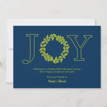 Joyful Wreath Business Holiday/christmas Cards by orange_pulp at Zazzle