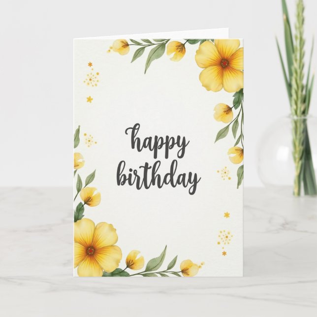 Joyful Yellow Blossom Card (Front)