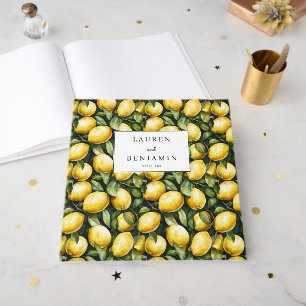 Joyful Yellow Lemon Illustration Guest Book
