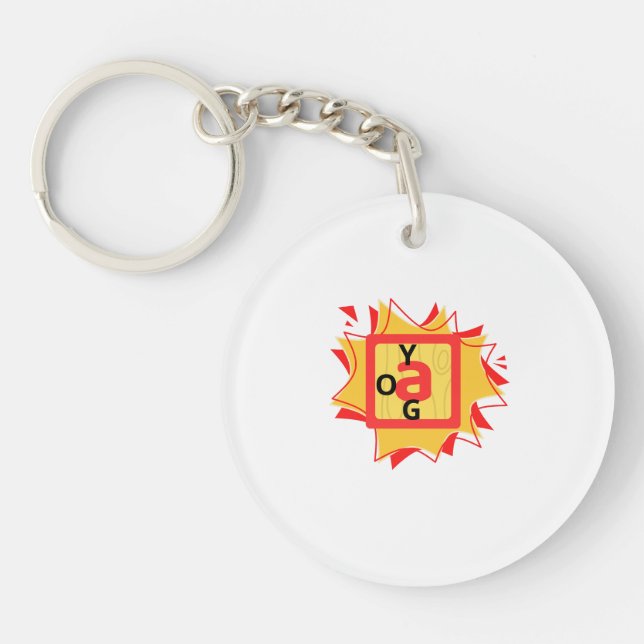 Joyful Yoga Colors Reflect Calm and Energy Keychain (Front)