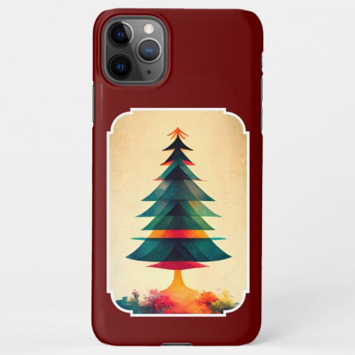 Joyfull Christmas Tree Geometric Artsy Design iPhone 11Pro Max Case