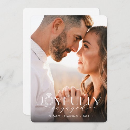 Joyfully Engaged One Photo Engagement  Holiday Card