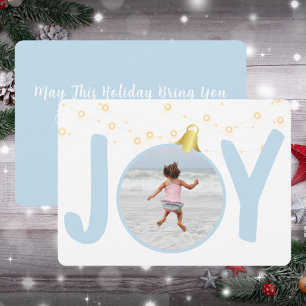 Joyl Baby Blue Christmas Card with Single Photo