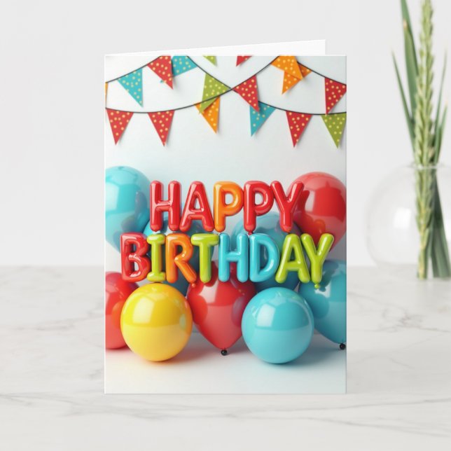 Joyous 3D Letters Birthday Card (Front)
