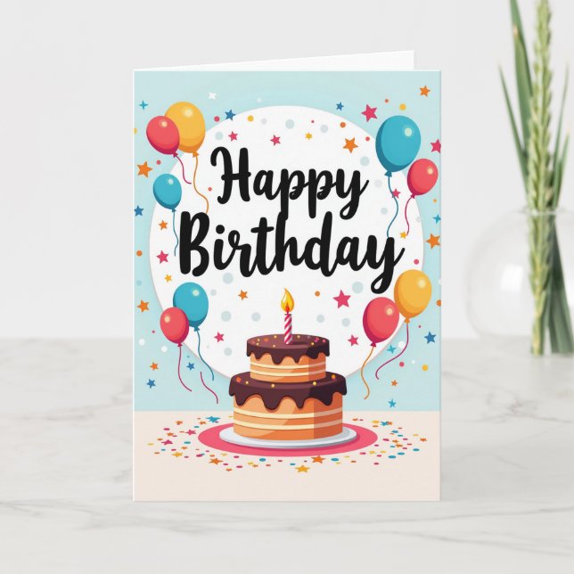 Joyous Cake Candle Card (Front)