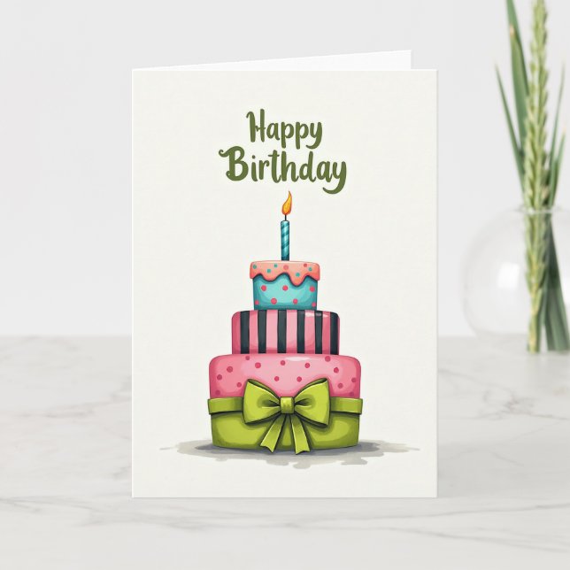 Joyous Cake Illustration Card (Front)