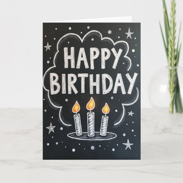 Joyous Chalkboard Art Card (Front)